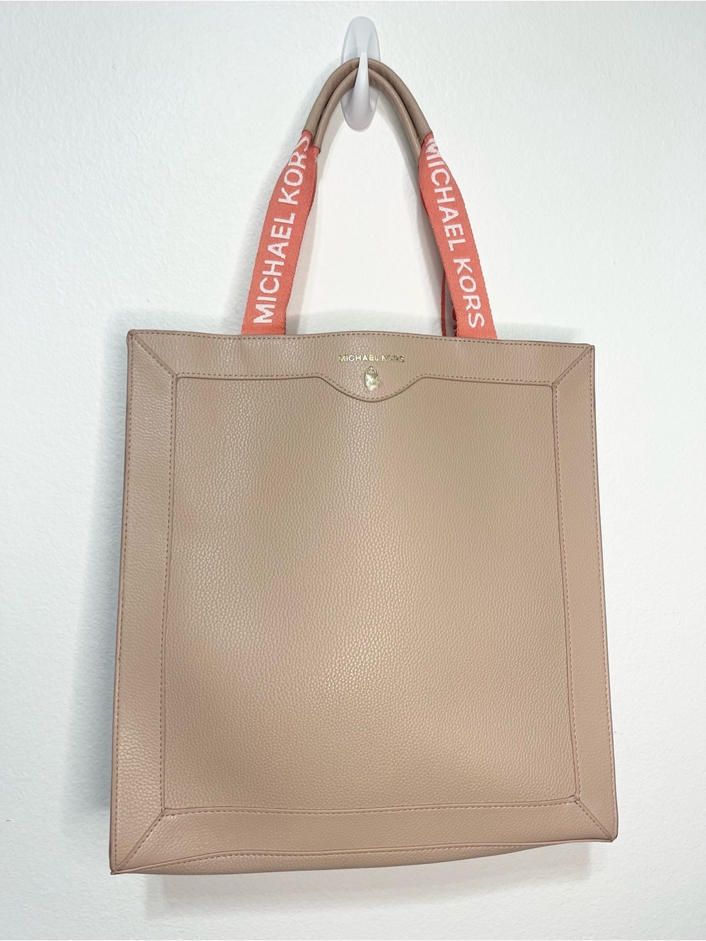 Michael Kors Medium Blush Tote Faux Pebbled Leather & Suede Lining GWP